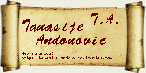 Tanasije Andonović vizit kartica